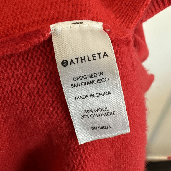 Athleta Perspective Wool Cashmere Blend Crew Neck Sweater XS Red - Picture 12 of 13